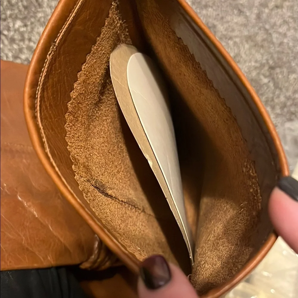 Unisa - made in Brazil- Stylish Tan Leather Boots with Braided Detail Sz 8.5 - Picture 4 of 7